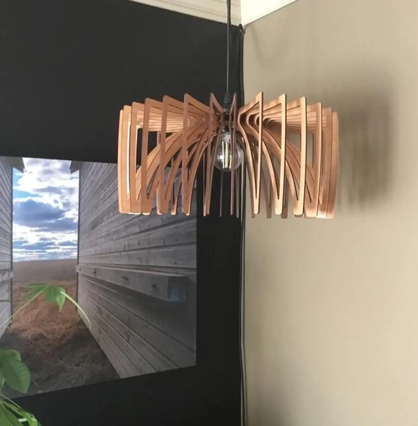 Wood Light Fixture, Pendant Lamp, Wooden Lampshade, Nordic Design