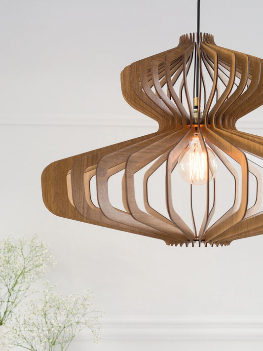 Kitchen Island, Nordic Design, Natural Wood, Hanging Lamp