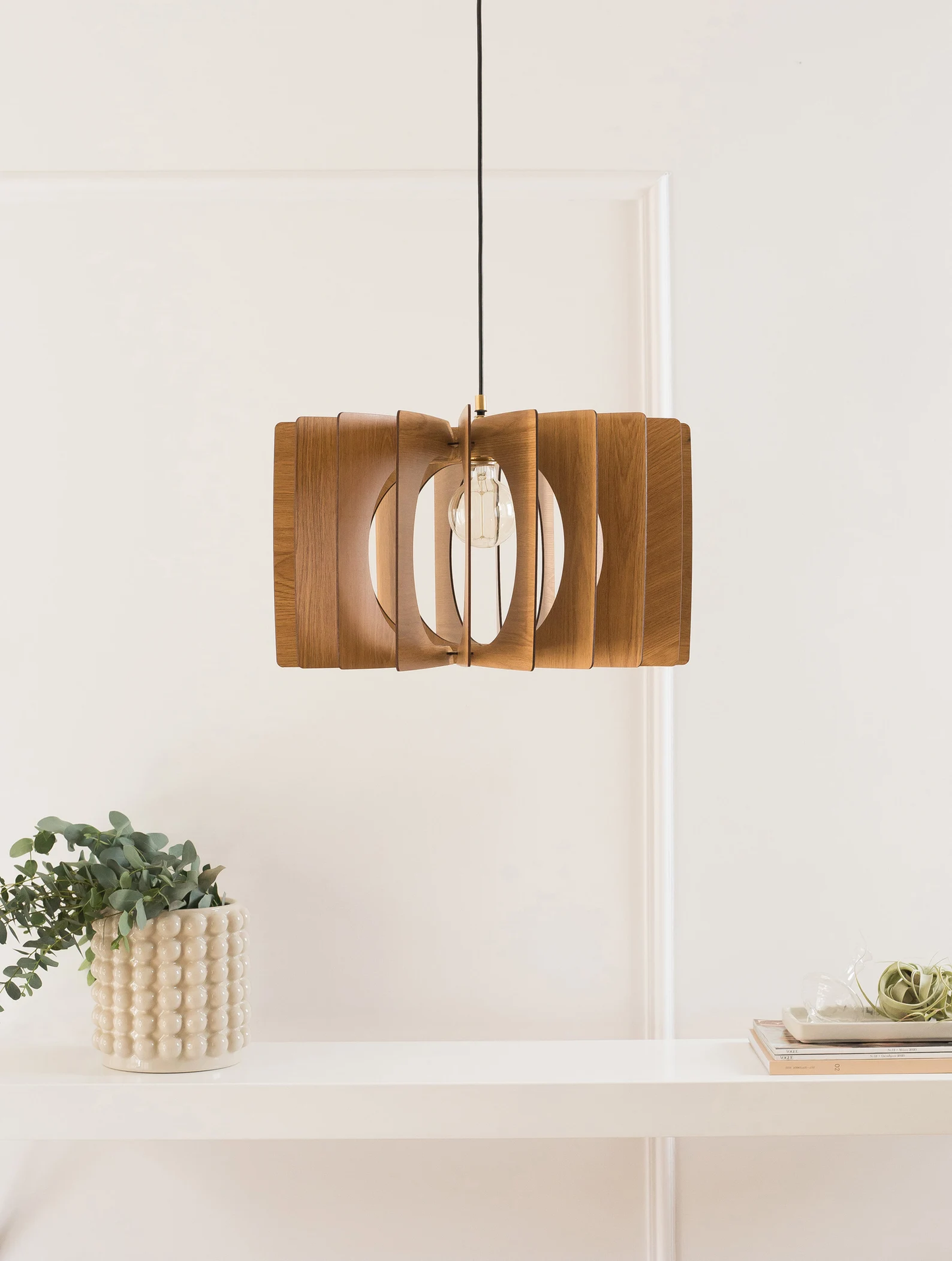 Wood Chandelier, Handmade Light, Kitchen Island, Mid Century Design