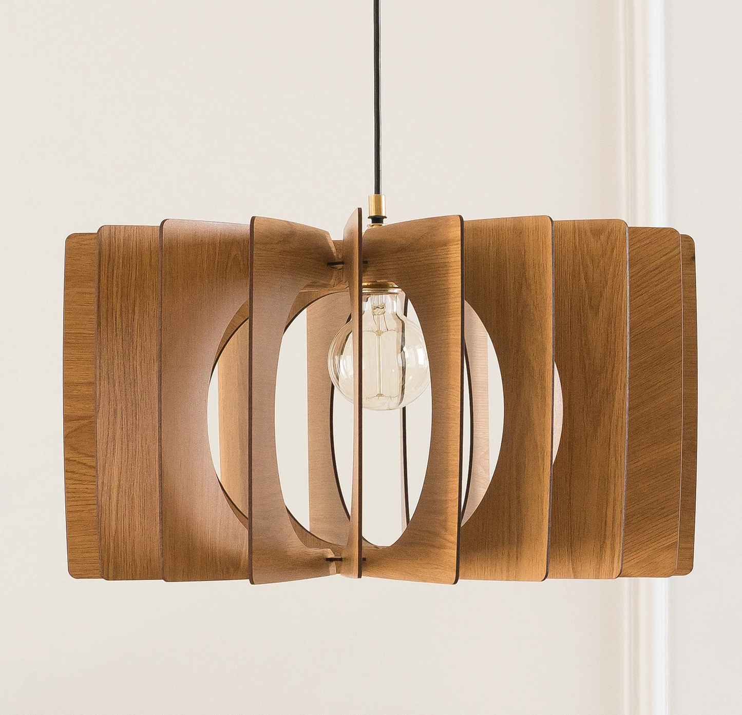 Wood Chandelier, Handmade Light, Kitchen Island, Mid Century Design