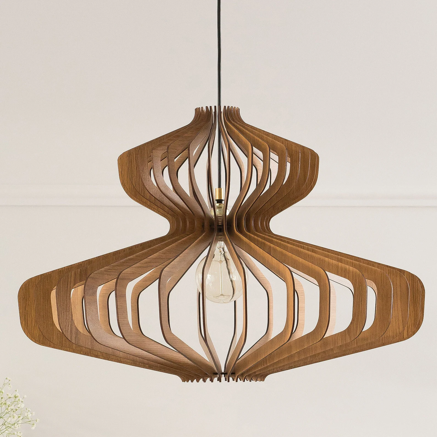 Kitchen Island, Nordic Design, Natural Wood, Hanging Lamp