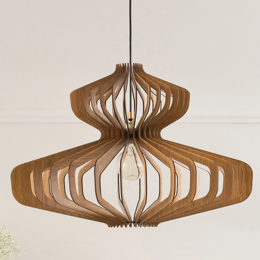 Kitchen Island, Nordic Design, Natural Wood, Hanging Lamp