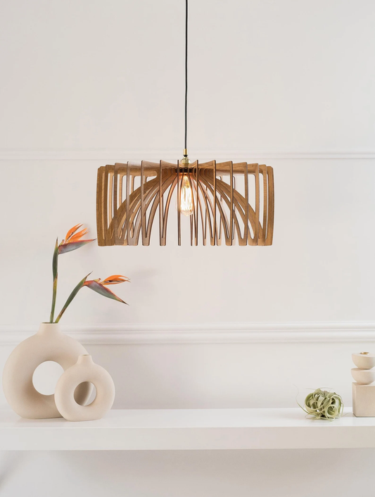 Wood Light Fixture, Pendant Lamp, Wooden Lampshade, Nordic Design